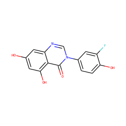 O=c1c2c(O)cc(O)cc2ncn1-c1ccc(O)c(F)c1 ZINC000013685368