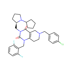 O=c1c2c(n(Cc3c(F)cccc3F)c(=O)n1C[C@H]1CCCN1C1CCCC1)CCN(Cc1ccc(Cl)cc1)C2 ZINC000028864259