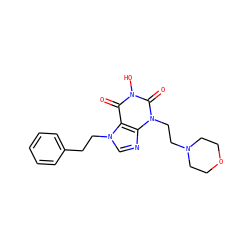 O=c1c2c(ncn2CCc2ccccc2)n(CCN2CCOCC2)c(=O)n1O ZINC000473090674