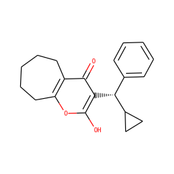 O=c1c2c(oc(O)c1[C@H](c1ccccc1)C1CC1)CCCCC2 ZINC000100805088