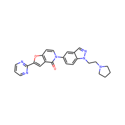 O=c1c2cc(-c3ncccn3)oc2ccn1-c1ccc2c(cnn2CCN2CCCC2)c1 ZINC000064559699