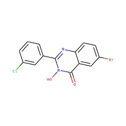 O=c1c2cc(Br)ccc2nc(-c2cccc(Cl)c2)n1O ZINC000001382207