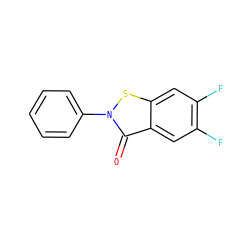 O=c1c2cc(F)c(F)cc2sn1-c1ccccc1 ZINC000066124531