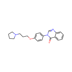 O=c1c2ccccc2ncn1-c1ccc(OCCCN2CCCC2)cc1 ZINC000040917282