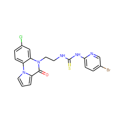O=c1c2cccn2c2ccc(Cl)cc2n1CCNC(=S)Nc1ccc(Br)cn1 ZINC000013861548
