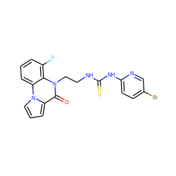 O=c1c2cccn2c2cccc(F)c2n1CCNC(=S)Nc1ccc(Br)cn1 ZINC000013861555