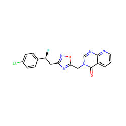 O=c1c2cccnc2ncn1Cc1nc(C[C@H](F)c2ccc(Cl)cc2)no1 ZINC000653726607