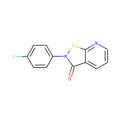 O=c1c2cccnc2sn1-c1ccc(F)cc1 ZINC000013738523
