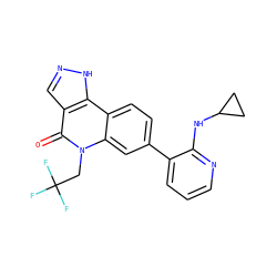 O=c1c2cn[nH]c2c2ccc(-c3cccnc3NC3CC3)cc2n1CC(F)(F)F ZINC000220099213