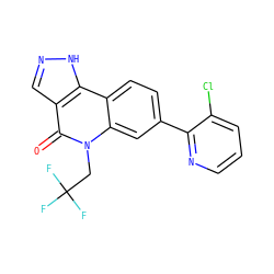 O=c1c2cn[nH]c2c2ccc(-c3ncccc3Cl)cc2n1CC(F)(F)F ZINC000205047296