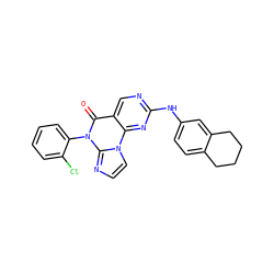 O=c1c2cnc(Nc3ccc4c(c3)CCCC4)nc2n2ccnc2n1-c1ccccc1Cl ZINC000143876514