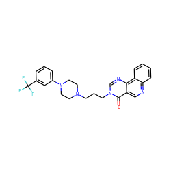 O=c1c2cnc3ccccc3c2ncn1CCCN1CCN(c2cccc(C(F)(F)F)c2)CC1 ZINC000072106732