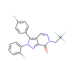 O=c1c2nn(-c3ccccc3Cl)c(-c3ccc(Cl)cc3)c2cnn1CC(F)(F)F ZINC000028568078