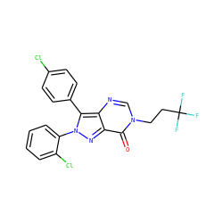 O=c1c2nn(-c3ccccc3Cl)c(-c3ccc(Cl)cc3)c2ncn1CCC(F)(F)F ZINC000028569849