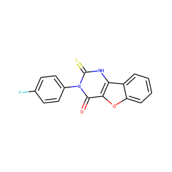 O=c1c2oc3ccccc3c2[nH]c(=S)n1-c1ccc(F)cc1 ZINC000100530385