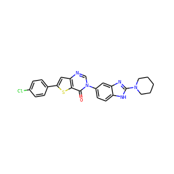 O=c1c2sc(-c3ccc(Cl)cc3)cc2ncn1-c1ccc2[nH]c(N3CCCCC3)nc2c1 ZINC000040764221