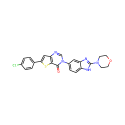 O=c1c2sc(-c3ccc(Cl)cc3)cc2ncn1-c1ccc2[nH]c(N3CCOCC3)nc2c1 ZINC000040767522