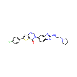 O=c1c2sc(-c3ccc(Cl)cc3)cc2ncn1-c1ccc2[nH]c(NCCN3CCCC3)nc2c1 ZINC000040764196