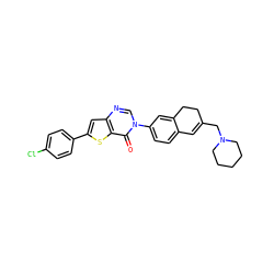 O=c1c2sc(-c3ccc(Cl)cc3)cc2ncn1-c1ccc2c(c1)CCC(CN1CCCCC1)=C2 ZINC000038149697