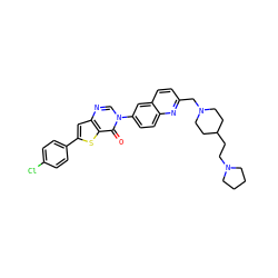 O=c1c2sc(-c3ccc(Cl)cc3)cc2ncn1-c1ccc2nc(CN3CCC(CCN4CCCC4)CC3)ccc2c1 ZINC000038149732