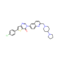 O=c1c2sc(-c3ccc(Cl)cc3)cc2ncn1-c1ccc2nc(CN3CCC(N4CCCC4)CC3)ccc2c1 ZINC000038149733