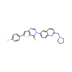O=c1c2sc(-c3ccc(Cl)cc3)cc2ncn1-c1ccc2nc(CN3CCCC3)ccc2c1 ZINC000038149735