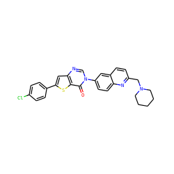 O=c1c2sc(-c3ccc(Cl)cc3)cc2ncn1-c1ccc2nc(CN3CCCCC3)ccc2c1 ZINC000038149734