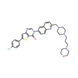 O=c1c2sc(-c3ccc(Cl)cc3)cc2ncn1-c1ccc2nc(CN3CCN(CCCN4CCOCC4)CC3)ccc2c1 ZINC000038149726