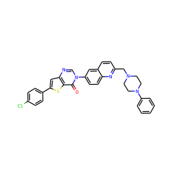 O=c1c2sc(-c3ccc(Cl)cc3)cc2ncn1-c1ccc2nc(CN3CCN(c4ccccc4)CC3)ccc2c1 ZINC000038149725