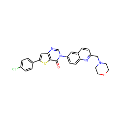 O=c1c2sc(-c3ccc(Cl)cc3)cc2ncn1-c1ccc2nc(CN3CCOCC3)ccc2c1 ZINC000038149750