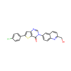 O=c1c2sc(-c3ccc(Cl)cc3)cc2ncn1-c1ccc2nc(CO)ccc2c1 ZINC000038149724