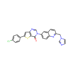 O=c1c2sc(-c3ccc(Cl)cc3)cc2ncn1-c1ccc2nc(Cn3ccnc3)ccc2c1 ZINC000038149736