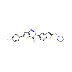 O=c1c2sc(-c3ccc(Cl)cc3)cc2ncn1-c1ccc2oc(CN3CCCC3)cc2c1 ZINC000038149683