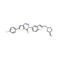 O=c1c2sc(-c3ccc(Cl)cc3)cc2ncn1-c1ccc2sc(CN3CC[C@@H](O)C3)cc2c1 ZINC000038149688