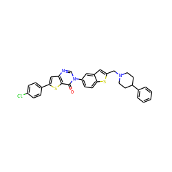 O=c1c2sc(-c3ccc(Cl)cc3)cc2ncn1-c1ccc2sc(CN3CCC(c4ccccc4)CC3)cc2c1 ZINC000038149686