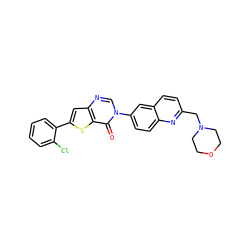O=c1c2sc(-c3ccccc3Cl)cc2ncn1-c1ccc2nc(CN3CCOCC3)ccc2c1 ZINC000038149748