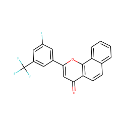 O=c1cc(-c2cc(F)cc(C(F)(F)F)c2)oc2c1ccc1ccccc12 ZINC001772622520
