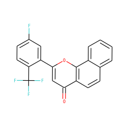 O=c1cc(-c2cc(F)ccc2C(F)(F)F)oc2c1ccc1ccccc12 ZINC001772631874