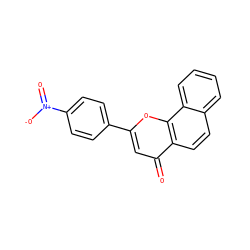 O=c1cc(-c2ccc([N+](=O)[O-])cc2)oc2c1ccc1ccccc12 ZINC000013608143