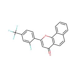 O=c1cc(-c2ccc(C(F)(F)F)cc2F)oc2c1ccc1ccccc12 ZINC001772644187