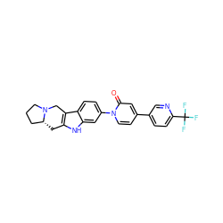 O=c1cc(-c2ccc(C(F)(F)F)nc2)ccn1-c1ccc2c3c([nH]c2c1)C[C@@H]1CCCN1C3 ZINC000113189439