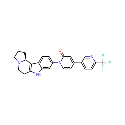 O=c1cc(-c2ccc(C(F)(F)F)nc2)ccn1-c1ccc2c3c([nH]c2c1)CCN1CCC[C@@H]31 ZINC000113189302