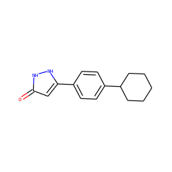 O=c1cc(-c2ccc(C3CCCCC3)cc2)[nH][nH]1 ZINC000000107876