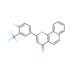 O=c1cc(-c2ccc(F)c(C(F)(F)F)c2)oc2c1ccc1ccccc12 ZINC001772634457