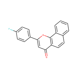 O=c1cc(-c2ccc(F)cc2)oc2c1ccc1ccccc12 ZINC000013608136
