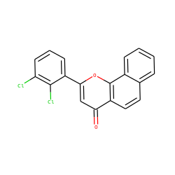 O=c1cc(-c2cccc(Cl)c2Cl)oc2c1ccc1ccccc12 ZINC001772586509