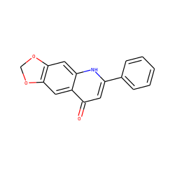 O=c1cc(-c2ccccc2)[nH]c2cc3c(cc12)OCO3 ZINC000005593720