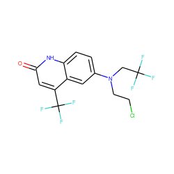 O=c1cc(C(F)(F)F)c2cc(N(CCCl)CC(F)(F)F)ccc2[nH]1 ZINC000014968441