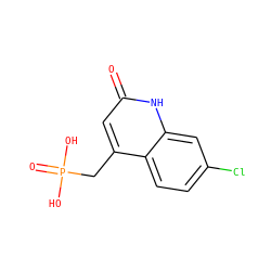 O=c1cc(CP(=O)(O)O)c2ccc(Cl)cc2[nH]1 ZINC000026166051
