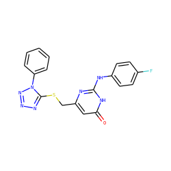 O=c1cc(CSc2nnnn2-c2ccccc2)nc(Nc2ccc(F)cc2)[nH]1 ZINC000018266415